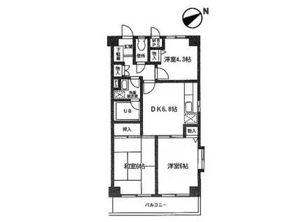 サントゥール白楽(3DK/4階)の間取り写真