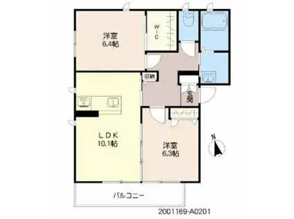 べレオ モカ(2LDK/2階)の間取り写真