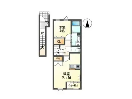 CIME (1LDK/2階)の間取り写真