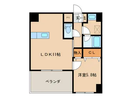 アルテマイスター大工町(1LDK/6階)の間取り写真