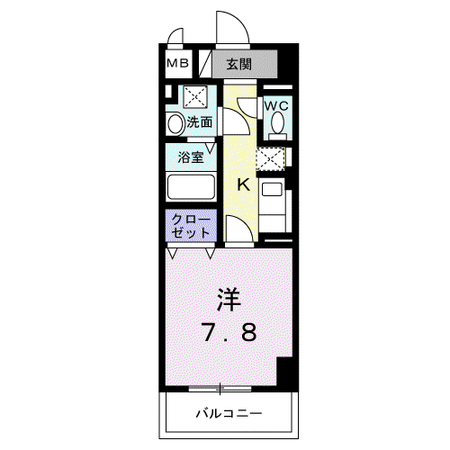 サンライズ 江平中町(1K/1階)の間取り写真