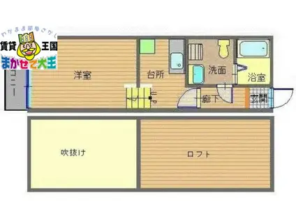 クレステージ住吉(1K/1階)の間取り写真