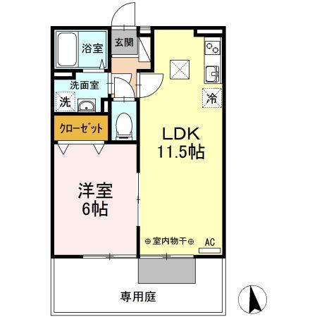 コンフォートK・M(1LDK/1階)の間取り写真
