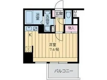 ドゥーエ江坂III(ワンルーム/13階)の間取り写真