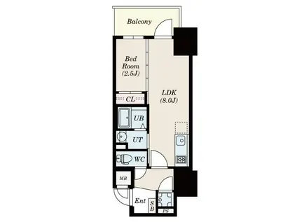 エスリードレジデンス本町パークフロント(1LDK/15階)の間取り写真