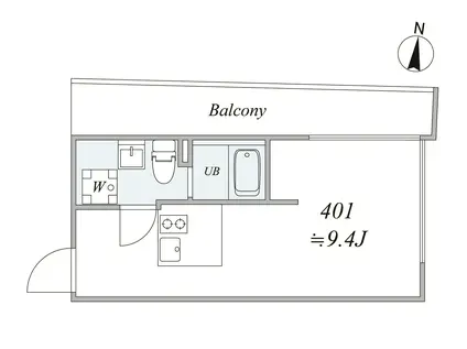 TRIAS144(1DK/3階)の間取り写真