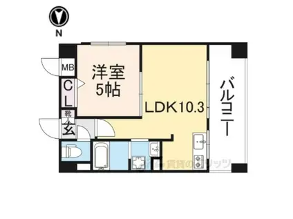 Mプラザ香里六番館(1LDK/4階)の間取り写真