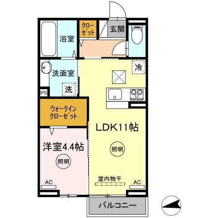グレイシア(1LDK/1階)の間取り写真