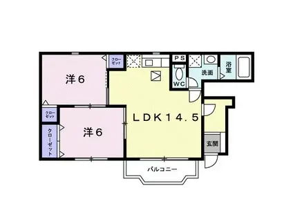 ベルコート(2LDK/1階)の間取り写真