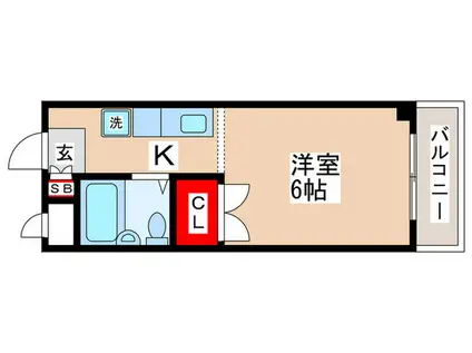プラスハイツ1(1K/1階)の間取り写真