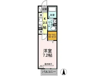 ウィステリア豊町(1K/1階)の間取り写真