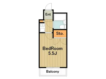 キャトルセゾン清新(1K/1階)の間取り写真