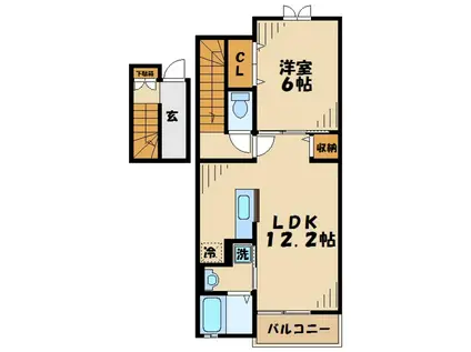 BLEU・CIEL(1LDK/3階)の間取り写真