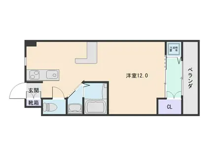 パレクイーンズ(1K/6階)の間取り写真