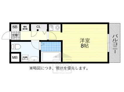 ペディマリー箕面2(1K/2階)の間取り写真