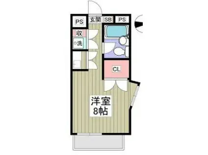 フローラルコートI(1K/1階)の間取り写真