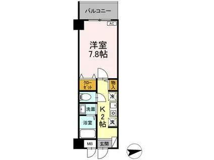 レジェンドアビタシオン(1K/2階)の間取り写真