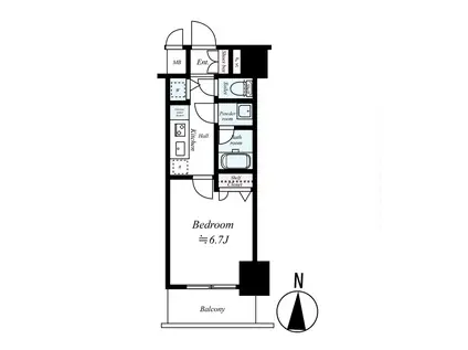 ラブ心斎橋ウエスト(1K/13階)の間取り写真