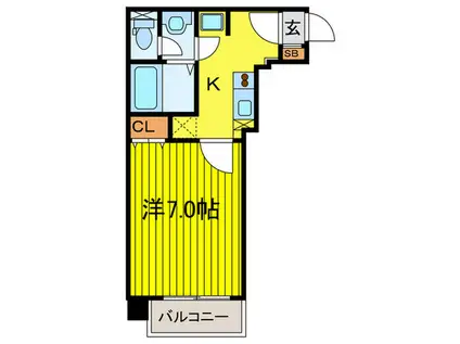 アクティコートクリスタル京橋(1K/6階)の間取り写真