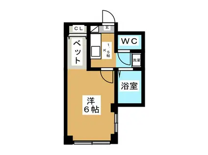 ノースルミエール(1K/4階)の間取り写真