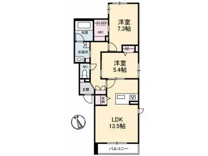 BEREO・N(2LDK/1階)の間取り写真