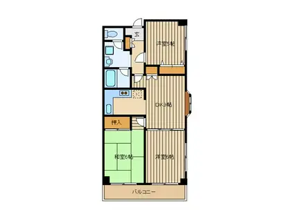 ティーズガーデン田無(3DK/2階)の間取り写真