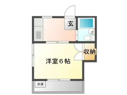 ハウスアオヤマ(1K/1階)の間取り写真