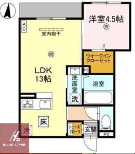 CLASHIST中宮3丁目(1LDK/1階)の間取り写真