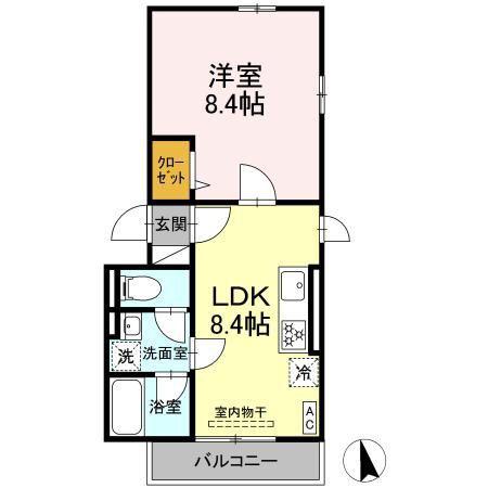 MAESTRO (1LDK/3階)の間取り写真