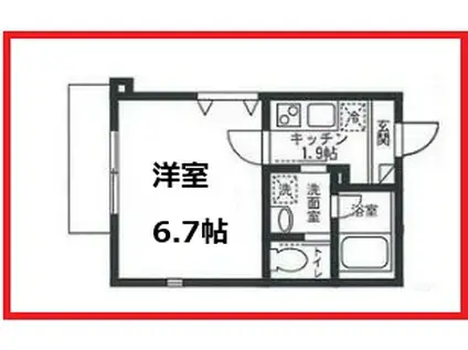 メゾン・ボヌール(1K/1階)の間取り写真