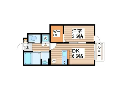 FINECOURT(1DK/1階)の間取り写真