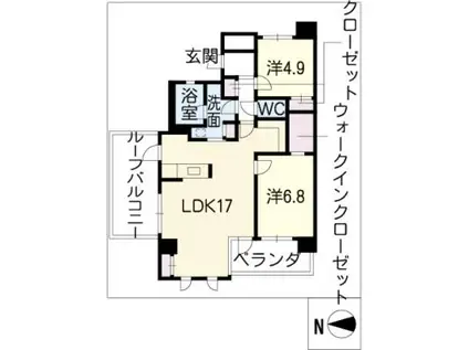 ジョイフル砂田橋CASA EST(2LDK/5階)の間取り写真