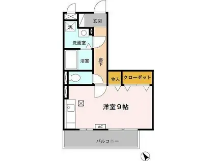 ラシック101(ワンルーム/1階)の間取り写真