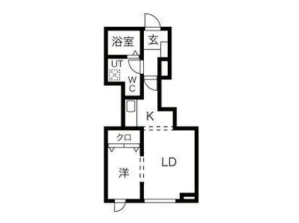 メリディアン多賀城笠神壱番館(1LDK/1階)の間取り写真