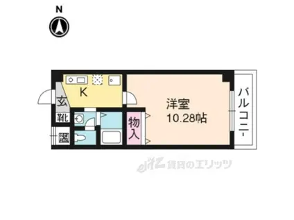 メディナ三条室町(1K/9階)の間取り写真