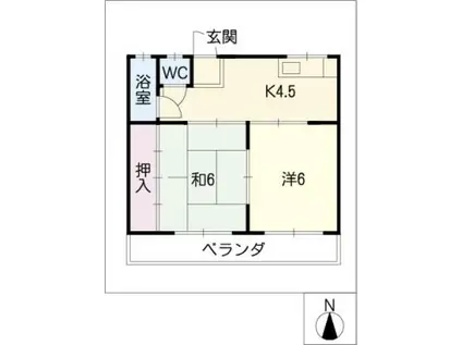 ハイツ小碓(2K/3階)の間取り写真