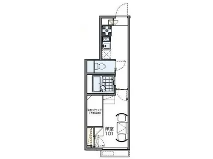 レオパレス谷中 高野荘(1K/1階)の間取り写真