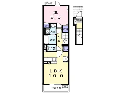 スター メゾン I(1LDK/2階)の間取り写真