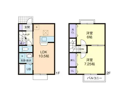 フォレスタA棟(2LDK/1階)の間取り写真
