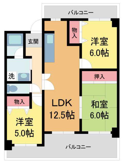 サンジェラン(3LDK/3階)の間取り写真