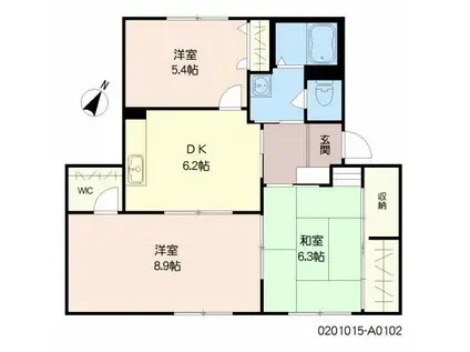 フローラルパレスONOUE(3DK/1階)の間取り写真