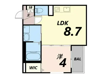 HABITASION京口(1LDK/3階)の間取り写真