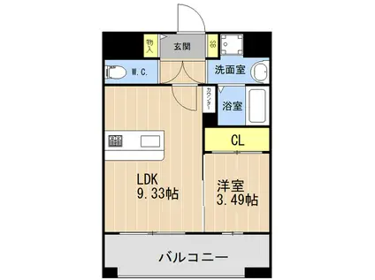 LIBTH松山(1LDK/14階)の間取り写真