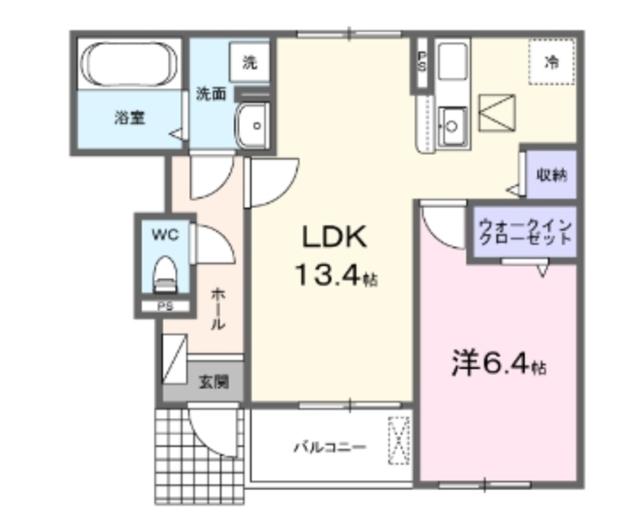 カーサ リアン(1LDK/1階)の間取り写真