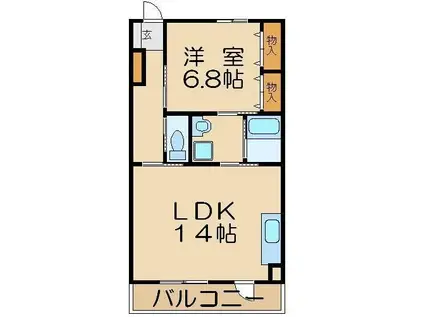 メゾン・ド・大手町(1LDK/2階)の間取り写真