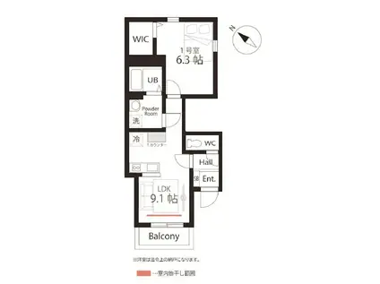 HERMIT CRAB HOUSE TOGETHER BAMBINI(ワンルーム/2階)の間取り写真