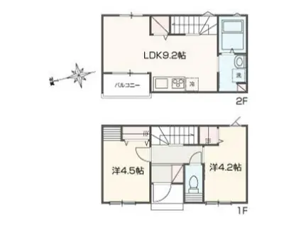 MELLAS浦安(2LDK/1階)の間取り写真