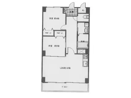 代官山マンション(2LDK/8階)の間取り写真