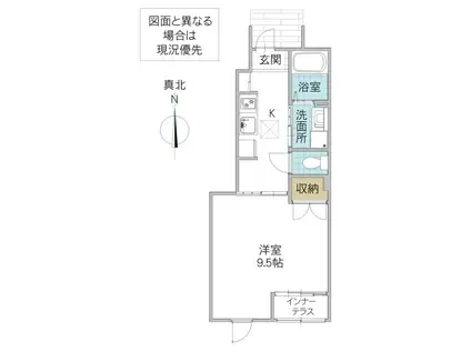 FRONT IS LAND I (1K/1階)の間取り写真