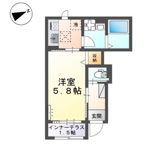 メゾン ド ホライゾン(1K/1階)の間取り写真